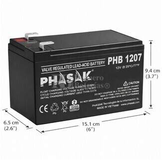 Bater�a Phasak PHB-1207 | 12 Voltios 7,2 Amperios AGM